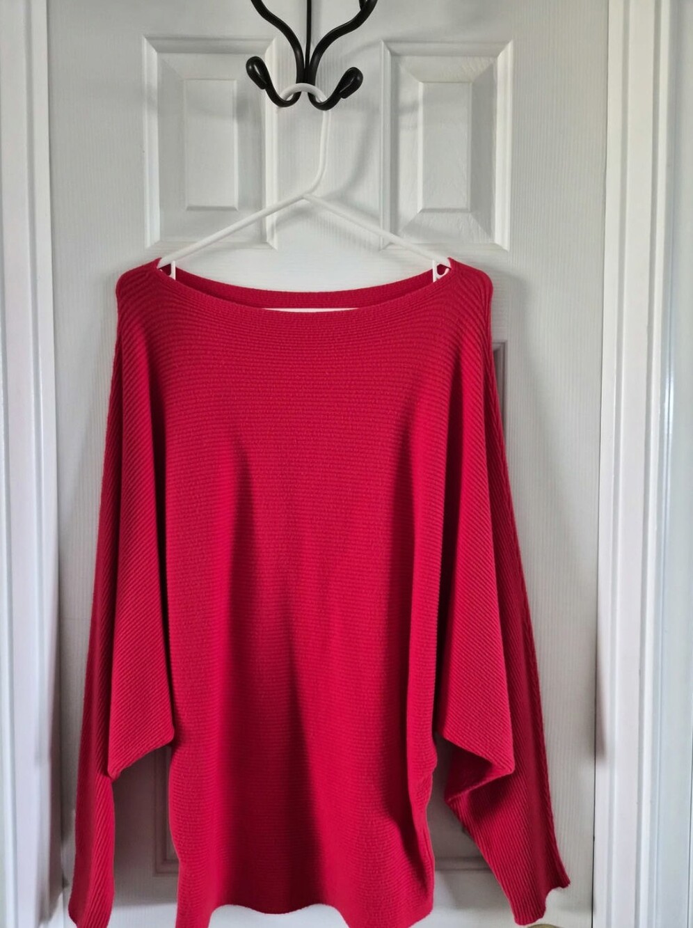 Red Boatneck Women's Sweater